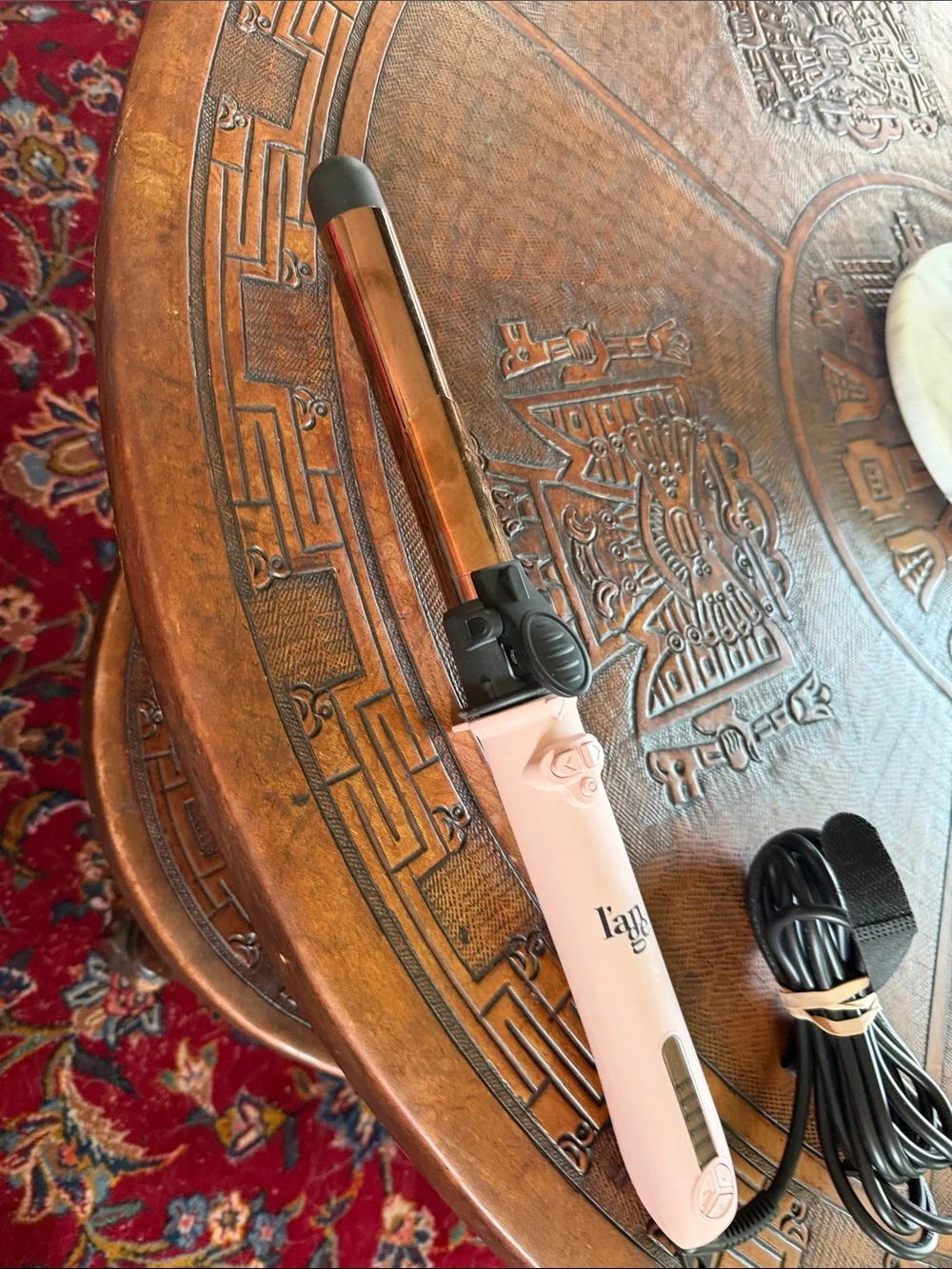 L'ANGE Le Pirouette Blush Rotating Curling Iron — Blush Pink & Rose Gold